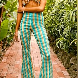 Free People Fine Line Slim Pants high rise striped flare beach cropped stretch